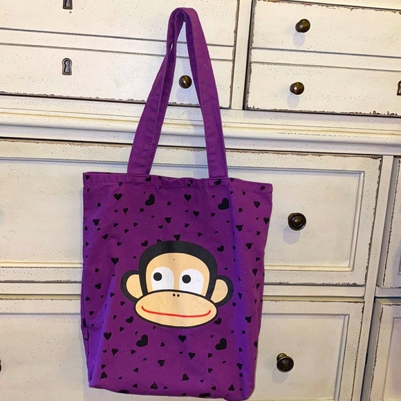 Handbags - Purple black monkey face 🐵 & hearts shoulder bag​